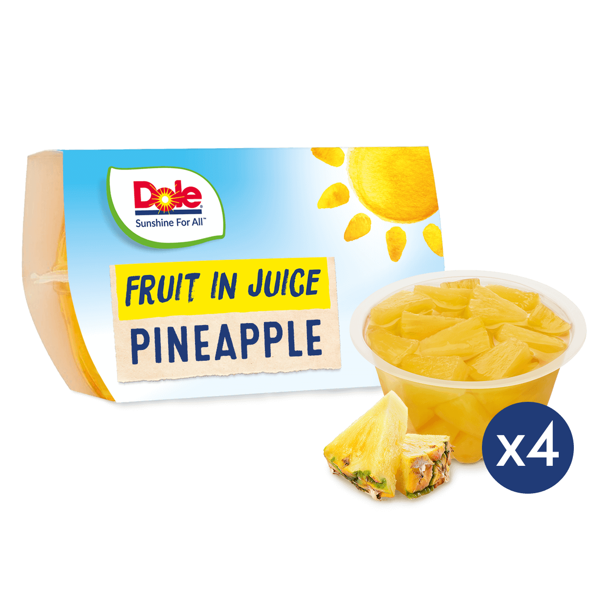 Ananasstukjes Op Sap 4 Pack Dole Sunshine