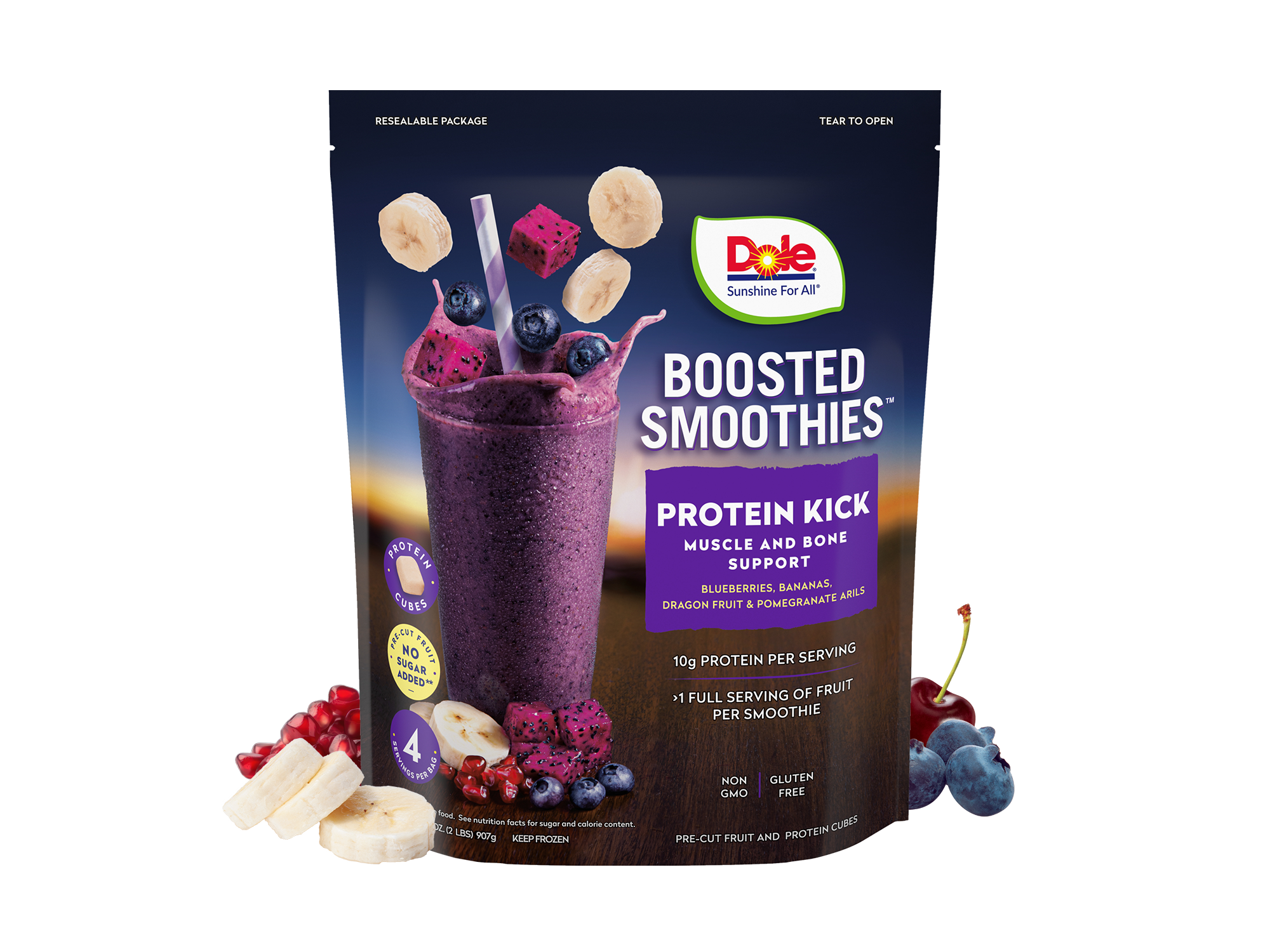 Dole® Boosted Blends® Protein: Blueberry Banana Smoothie Mix
