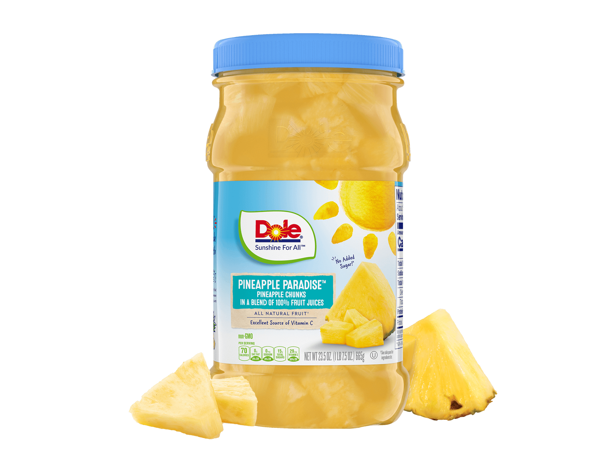 Dole® Jarred Pineapple Chunks in 100% Juice: 23.5 oz - Dole® Sunshine