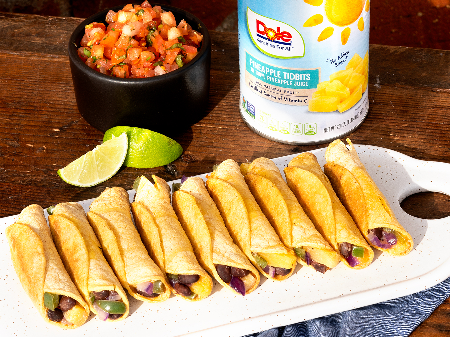 Black Bean Taquitos Party Appetizer Recipe Dole® Sunshine