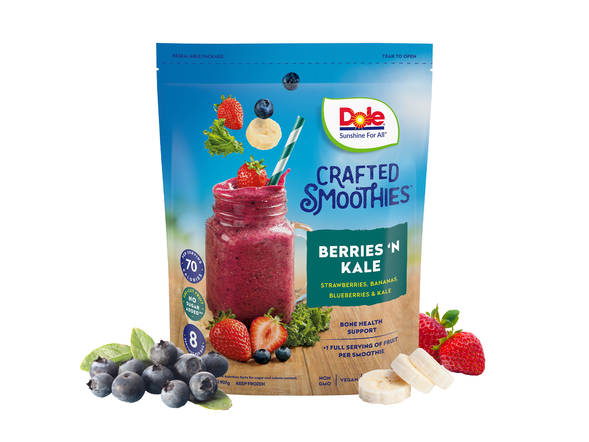 Dole® Frozen Mixed Berries and Kale Smoothie Mix - Dole® Sunshine