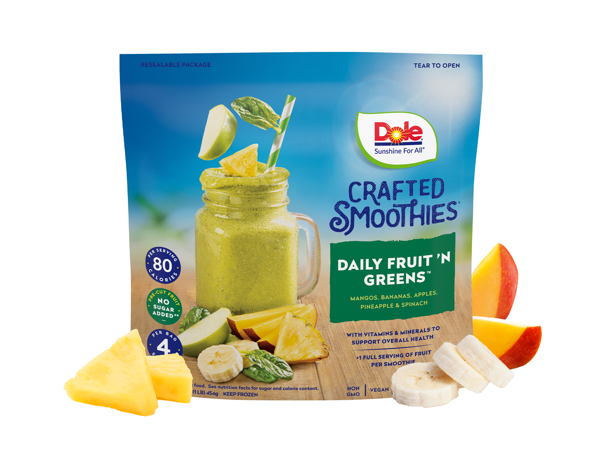 Dole® Frozen Mixed Fruit and Green Veggie Smoothie Mix - Dole