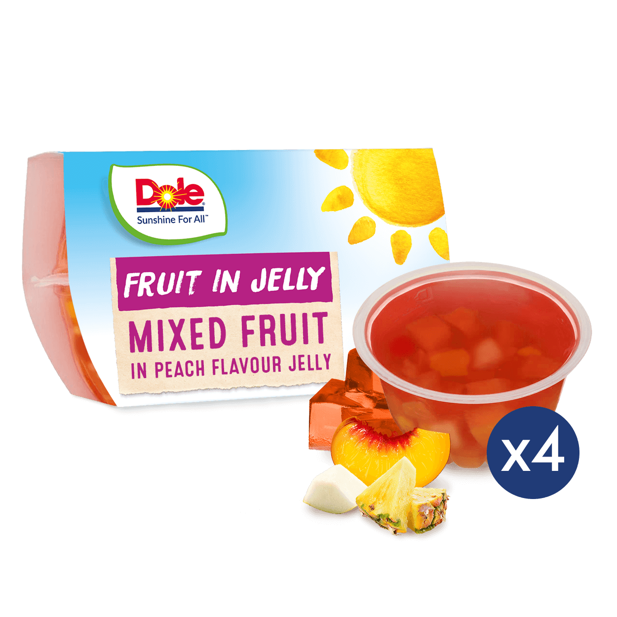 Dole Mixed Fruit in Peach Jelly Fruit Snacks 4 pack - Dole® Sunshine